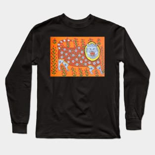 tiger laughs 1982 - Maria Primachenko Long Sleeve T-Shirt